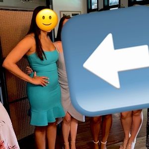 Teal spaghetti strap likely dress size 6 worn once!